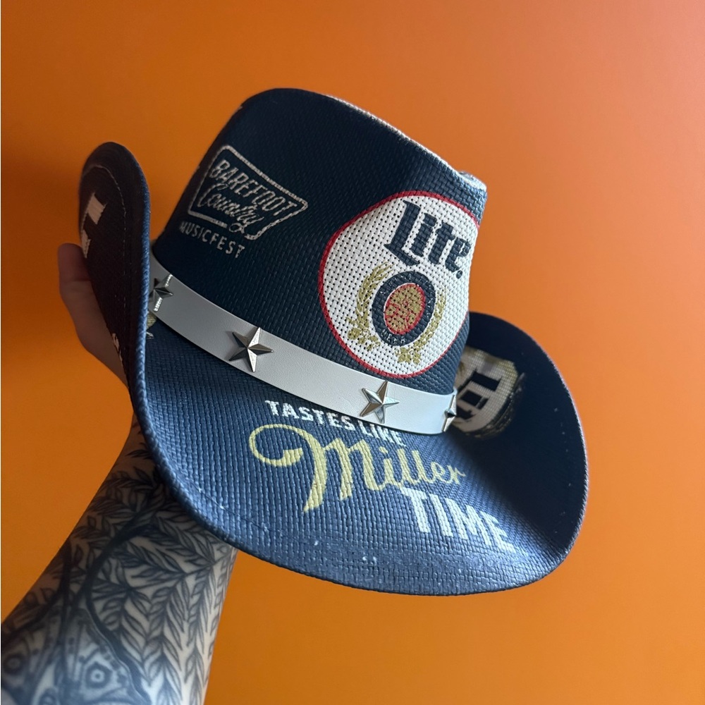 Rare Barefoot Country Music Festival Miller Lite Cowboy Hat with Star Band 2025